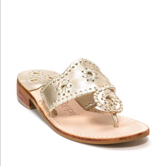 Jack Rogers Shoes - • Jack Rogers • Hamptons Gold Metallic Sandals 8